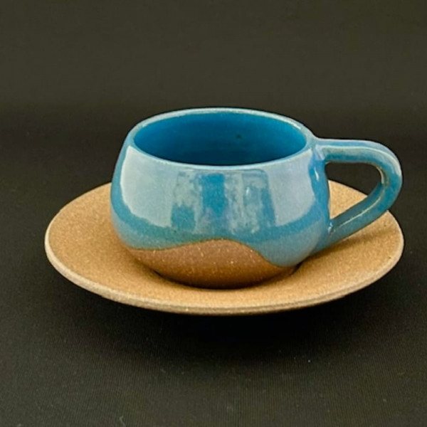 Xícara de Café índigo com pires